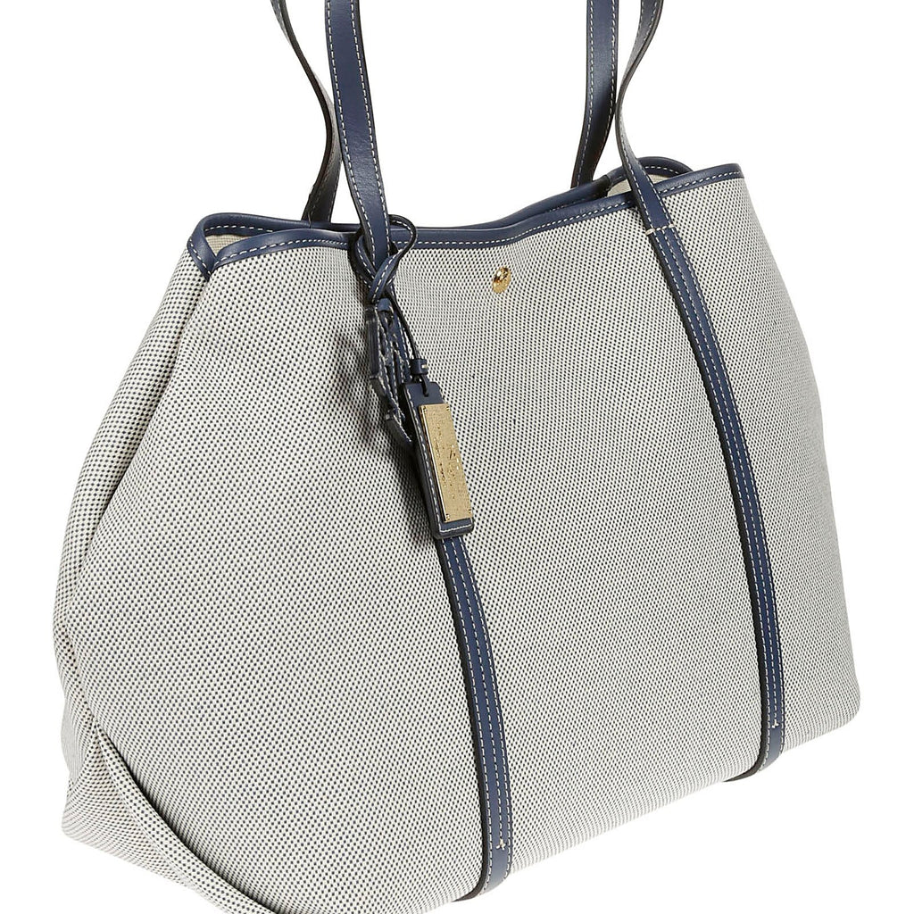 Ralph Lauren Canvas and Leather Large Tote Bag