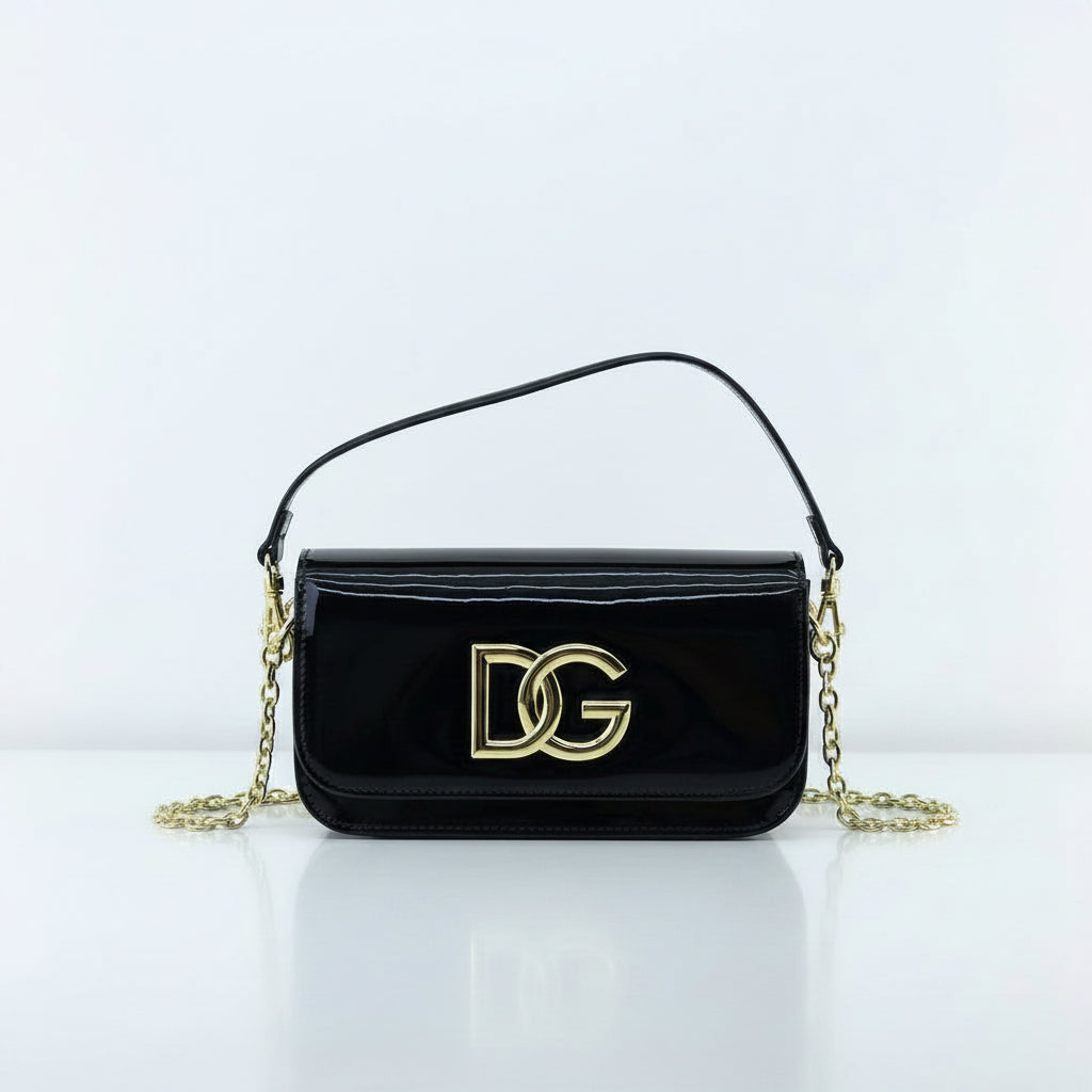 Dolce & Gabbana Sicily Patent Leather Chain Bag