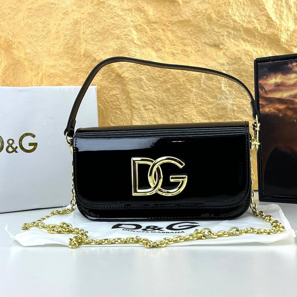 Dolce & Gabbana Sicily Patent Leather Chain Bag