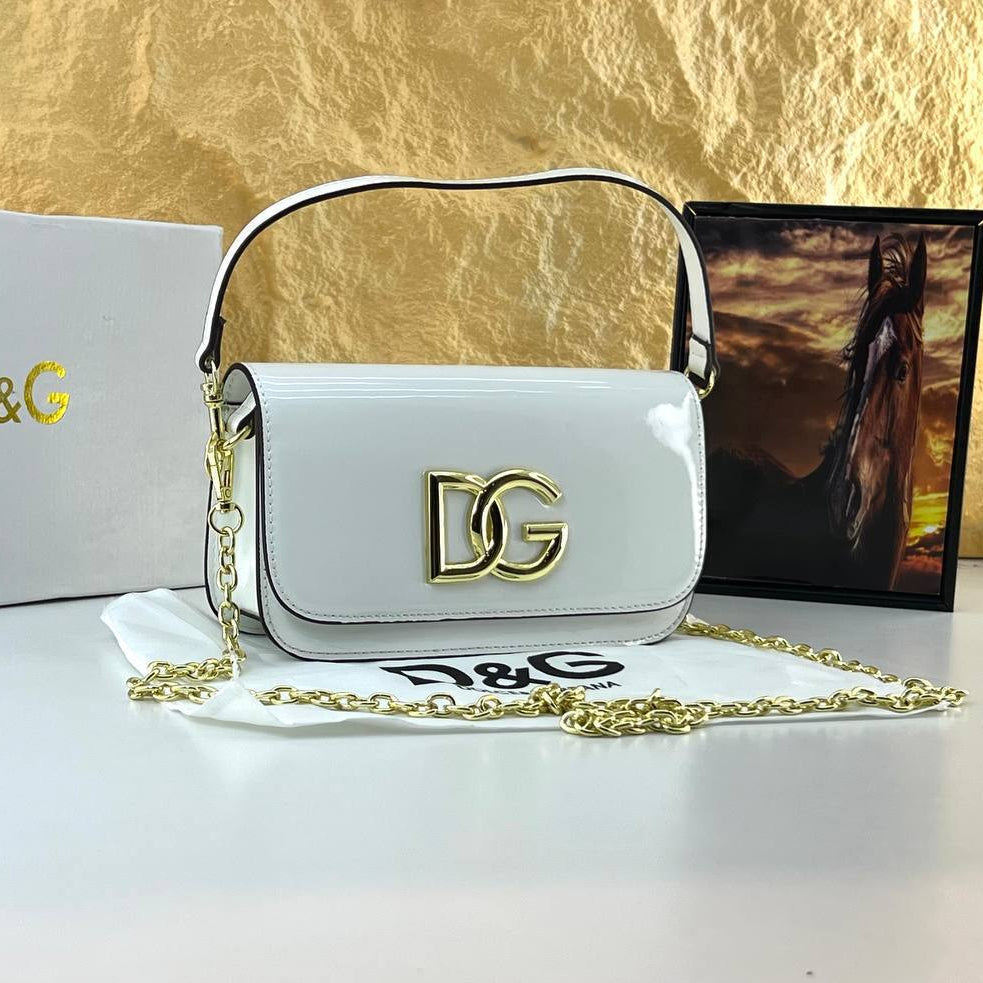 Dolce & Gabbana Sicily Patent Leather Chain Bag
