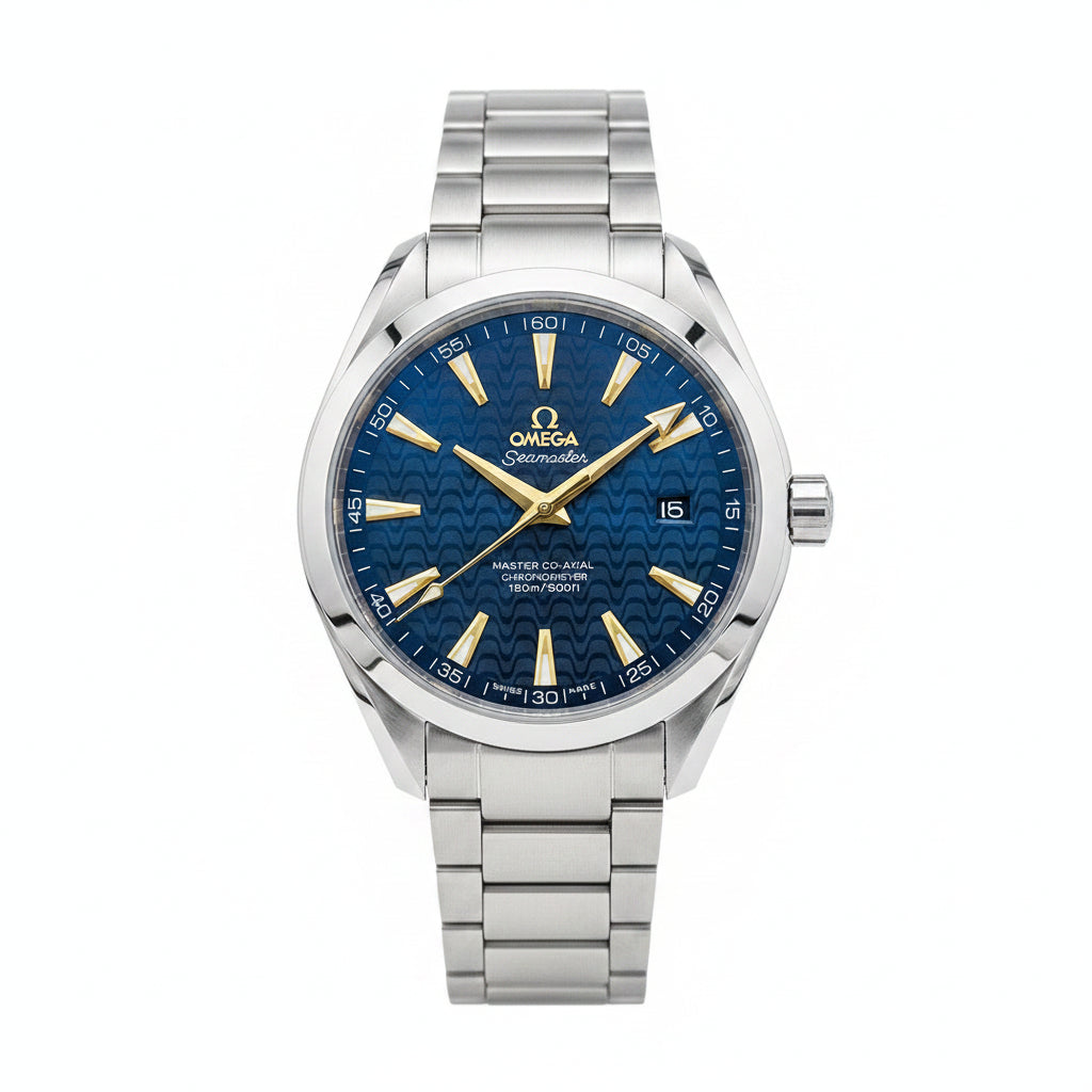 Omega Seamaster Aqua Terra Blue Patterned Dial Steel Watch