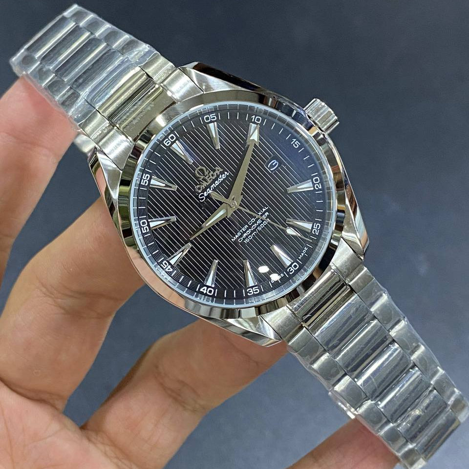 Omega Seamaster Aqua Terra Blue Patterned Dial Steel Watch