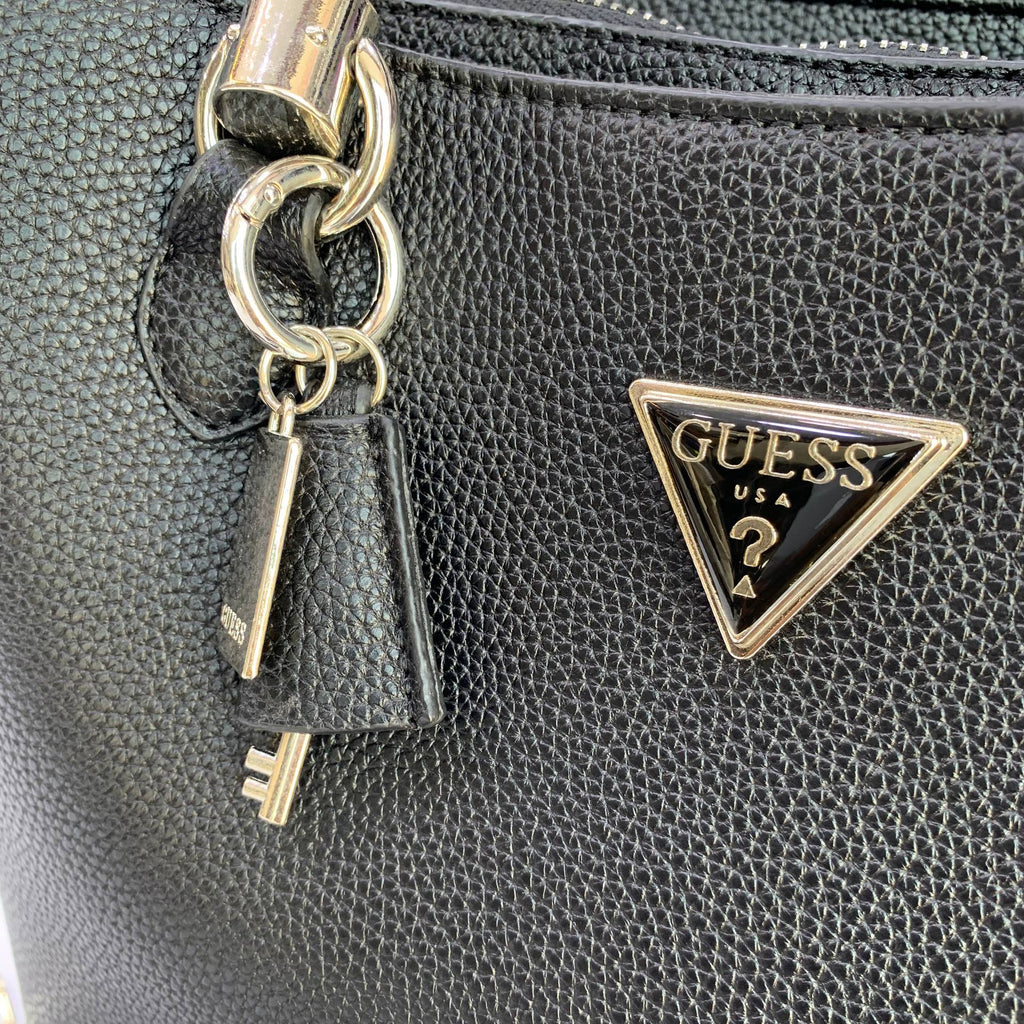 Guess Textured White Handbag with Silver Hardware