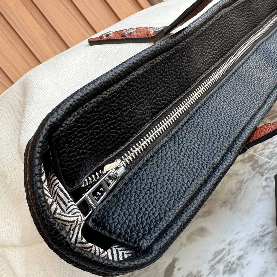 Zadig & Voltaire Canvas Tote Bag with Tan Leather Style Handles