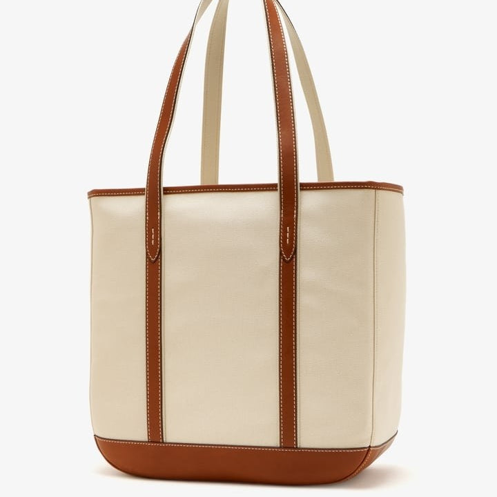 Polo Ralph Lauren Canvas and Leather Tote in Beige and Red