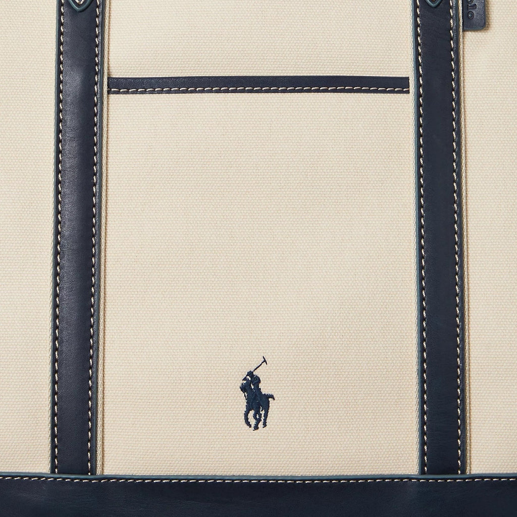 Polo Ralph Lauren Canvas and Leather Tote in Beige and Red