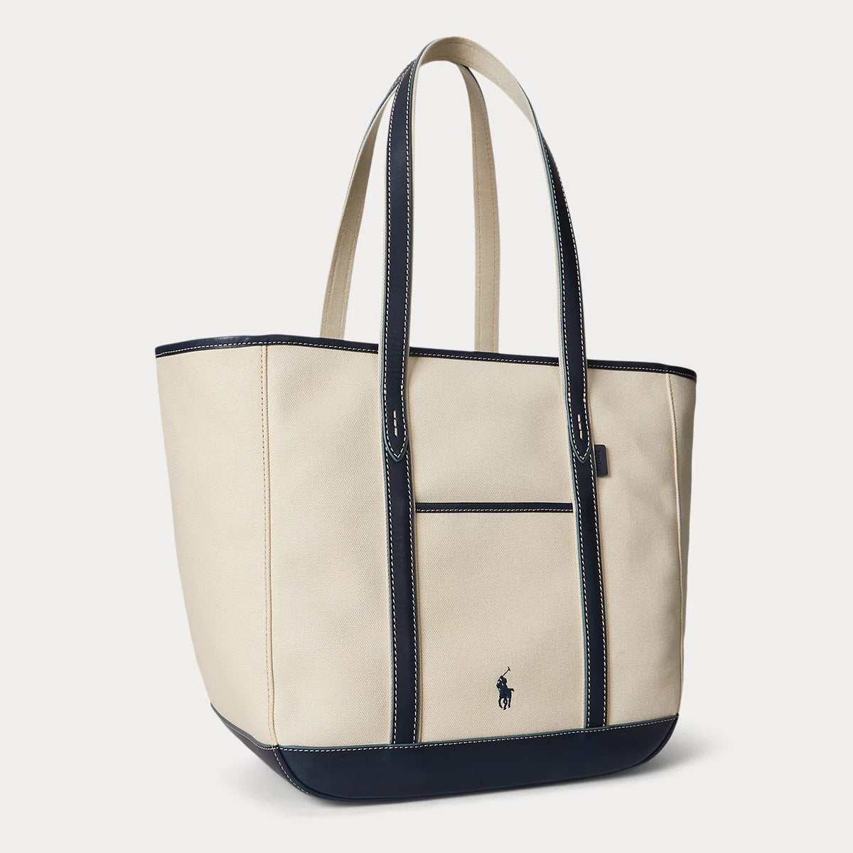 Polo Ralph Lauren Canvas and Leather Tote in Beige and Red