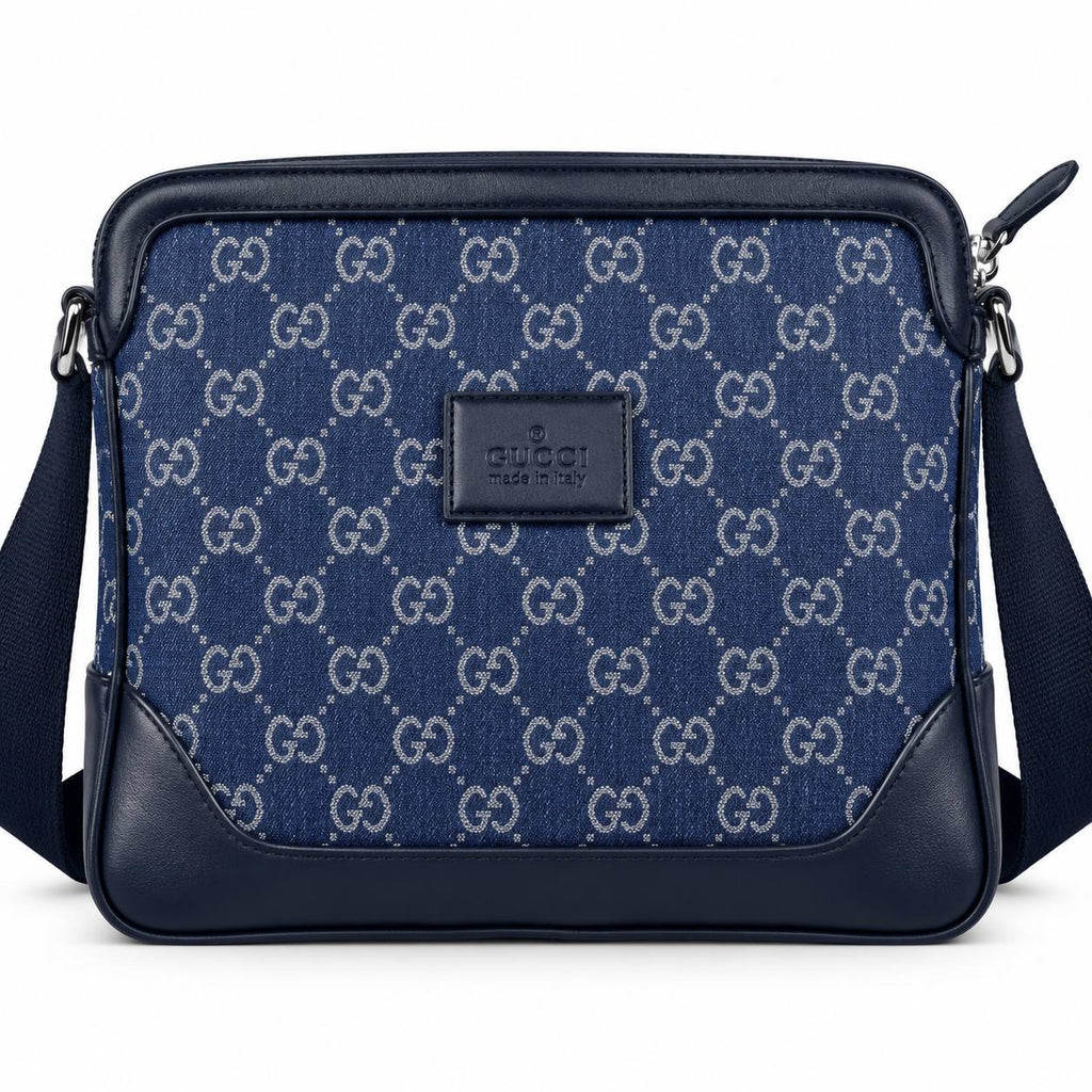 Gucci Blue GG Monogram Canvas Crossbody Bag