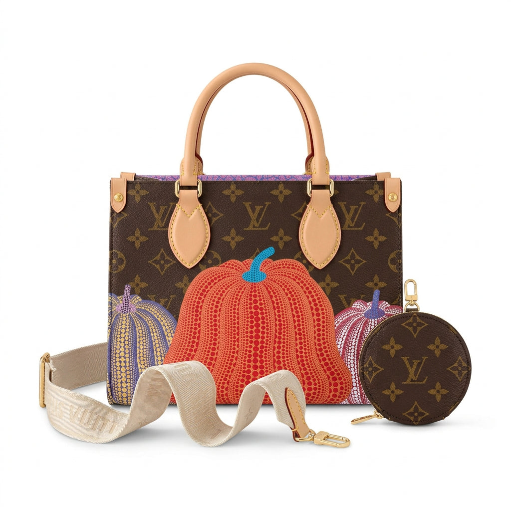 Louis Vuitton Pumpkin Print Monogram Canvas Handbag