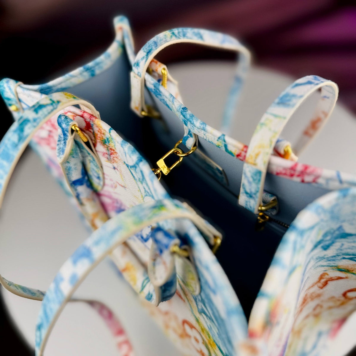Louis Vuitton Multicolor Monogram Tote with Gold Hardware