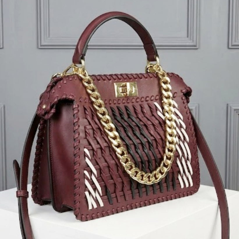 Fendi Mirror Original Woven Double Face Handbag