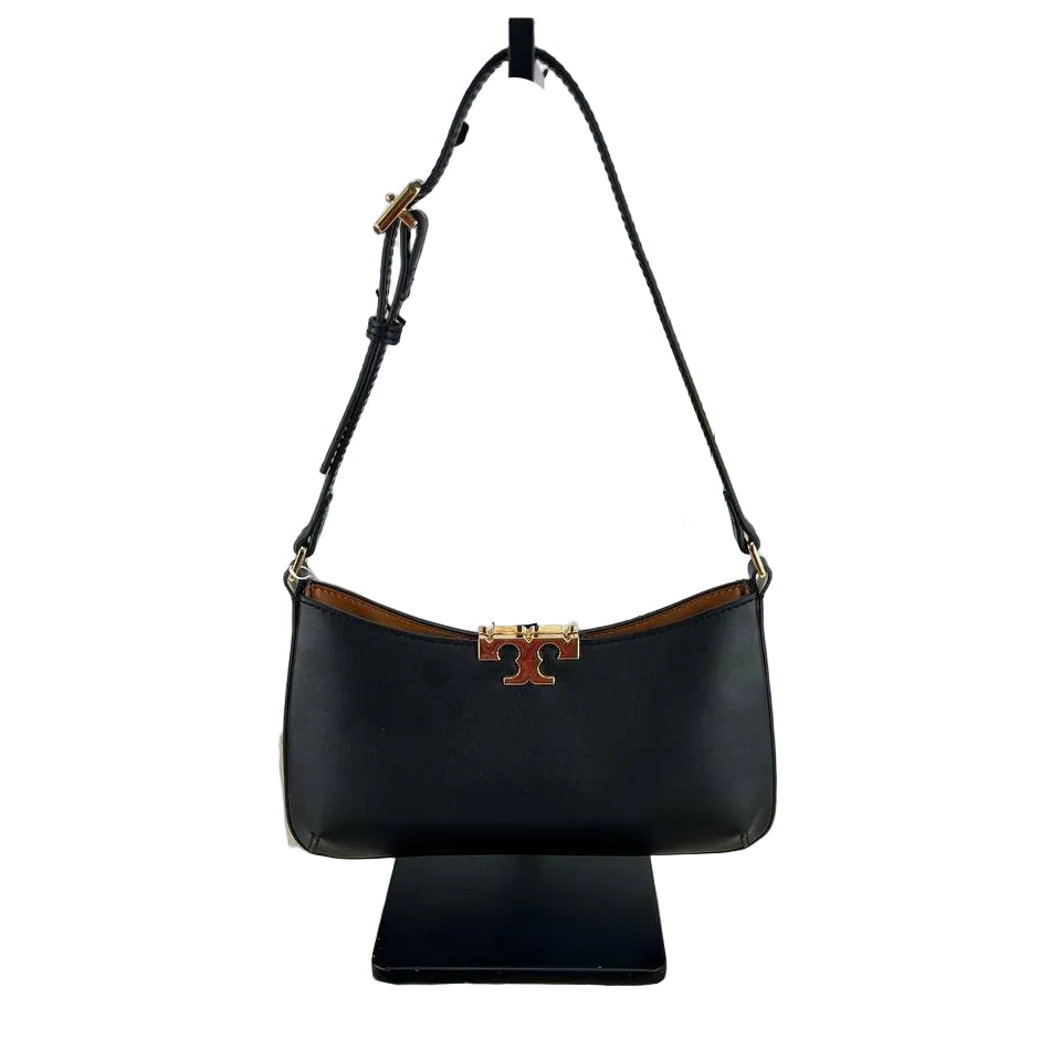Tory Burch Eleanor Small Baguette Bag in Black Leather 🖤👜✨