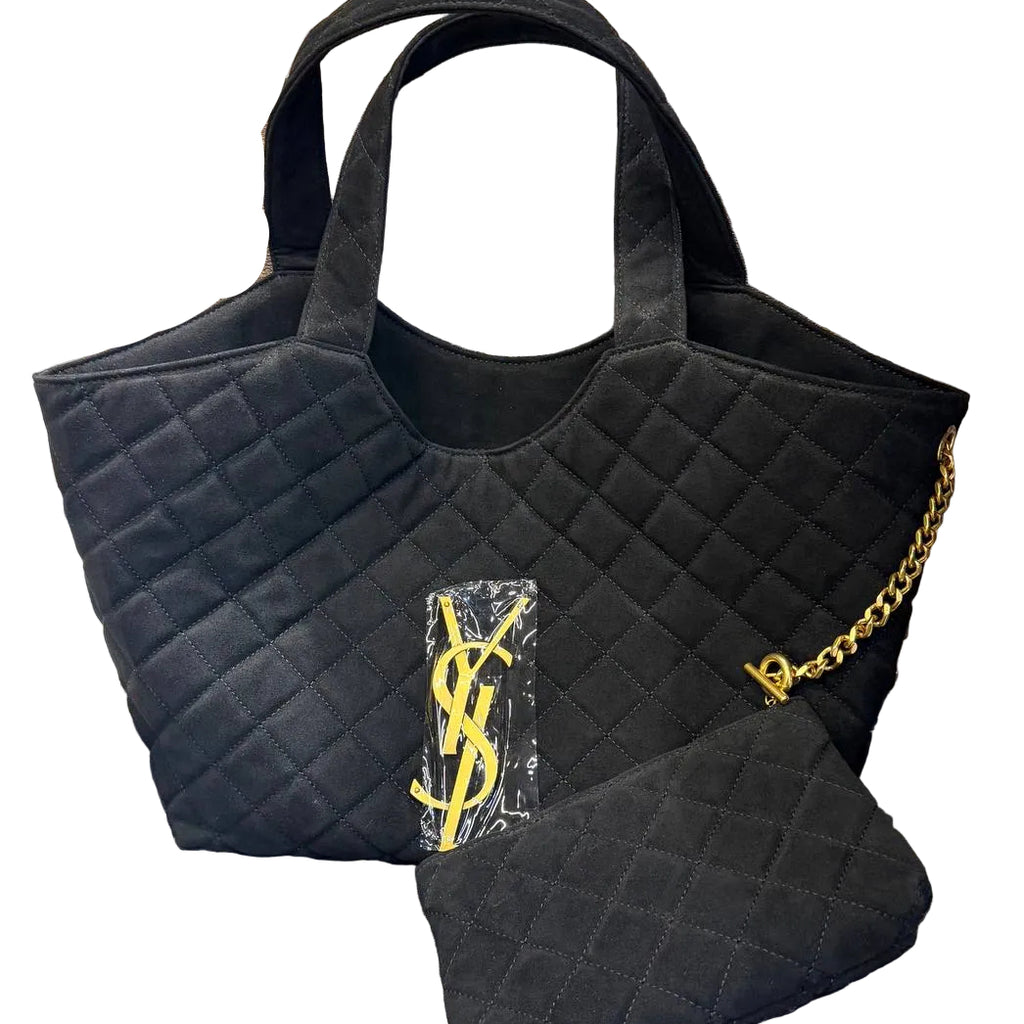 Gemini said Saint Laurent Icare Maxi Shopping Bag in Quilted Suede 🖤👜✨