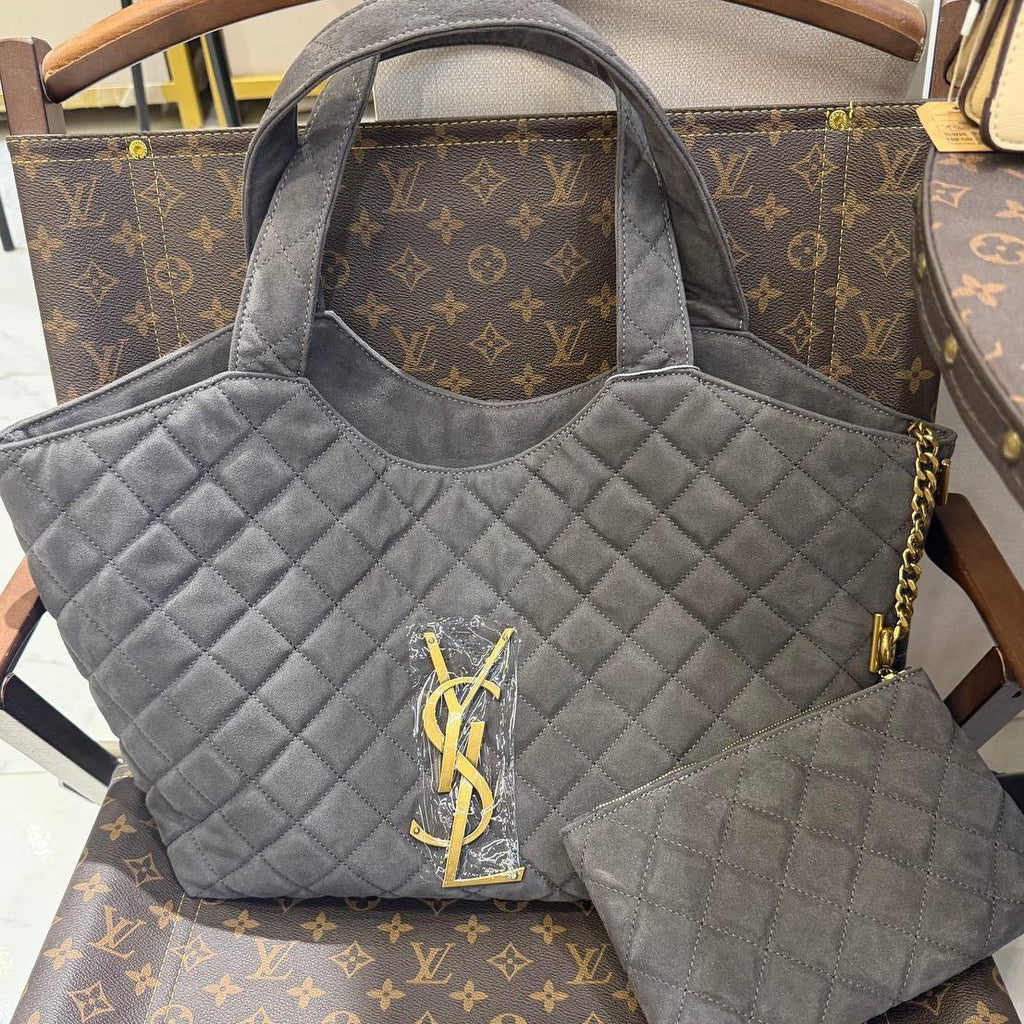 Gemini said Saint Laurent Icare Maxi Shopping Bag in Quilted Suede 🖤👜✨