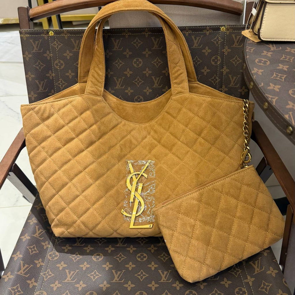 Gemini said Saint Laurent Icare Maxi Shopping Bag in Quilted Suede 🖤👜✨