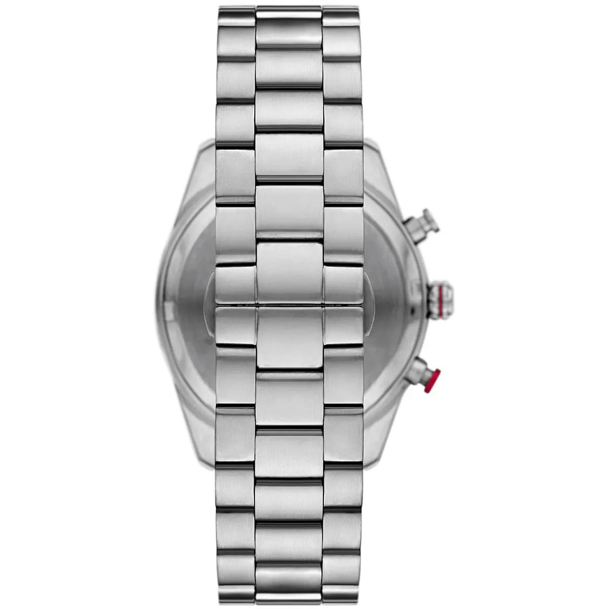 Emporio Armani Silver & Blue Chronograph Watch ⌚🔵✨