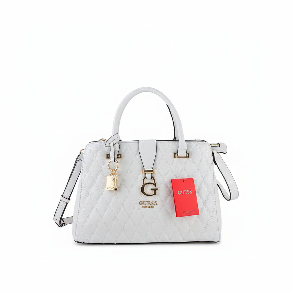 GUESS Chic Tri-Color Satchel 👜🤍🖤