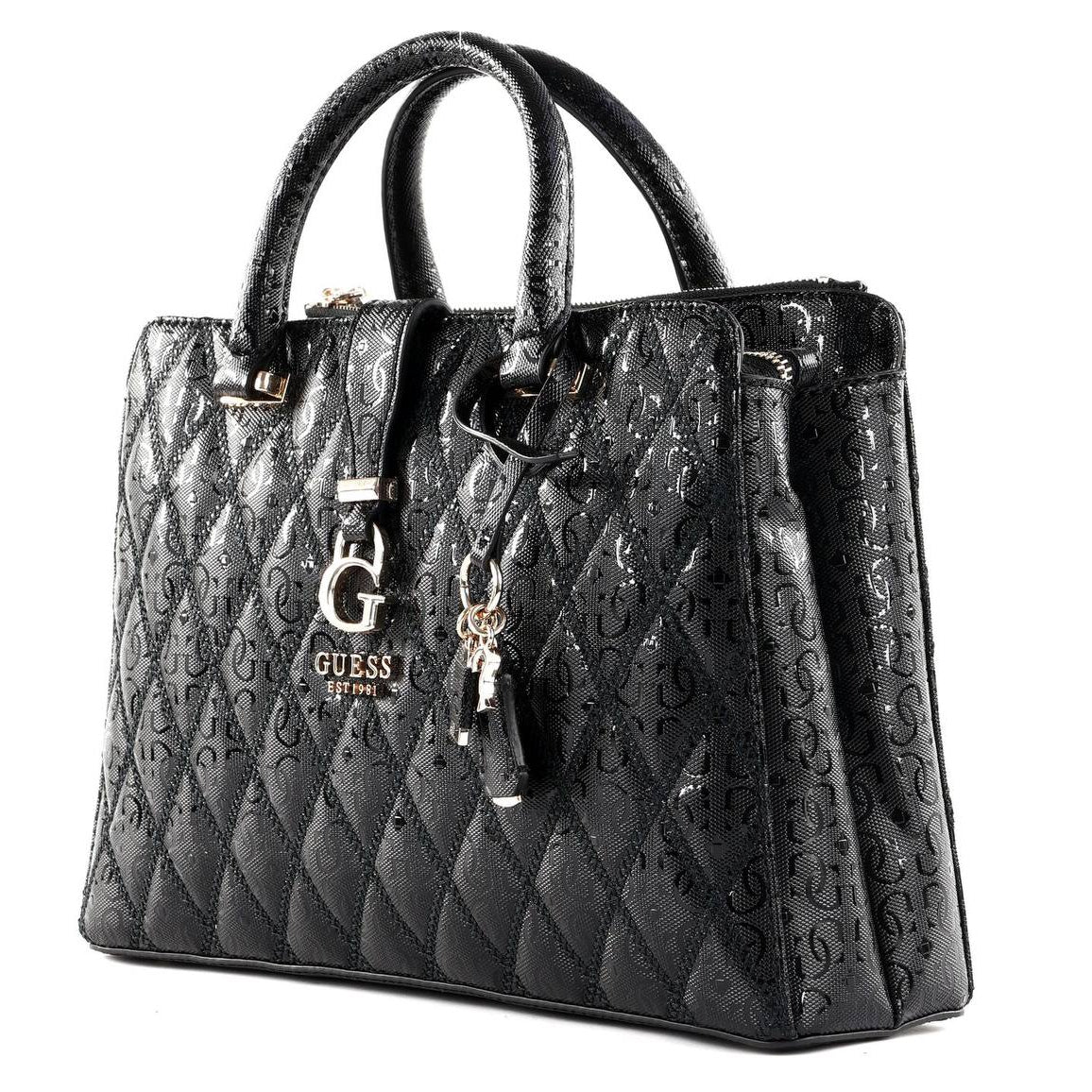 GUESS Chic Tri-Color Satchel 👜🤍🖤