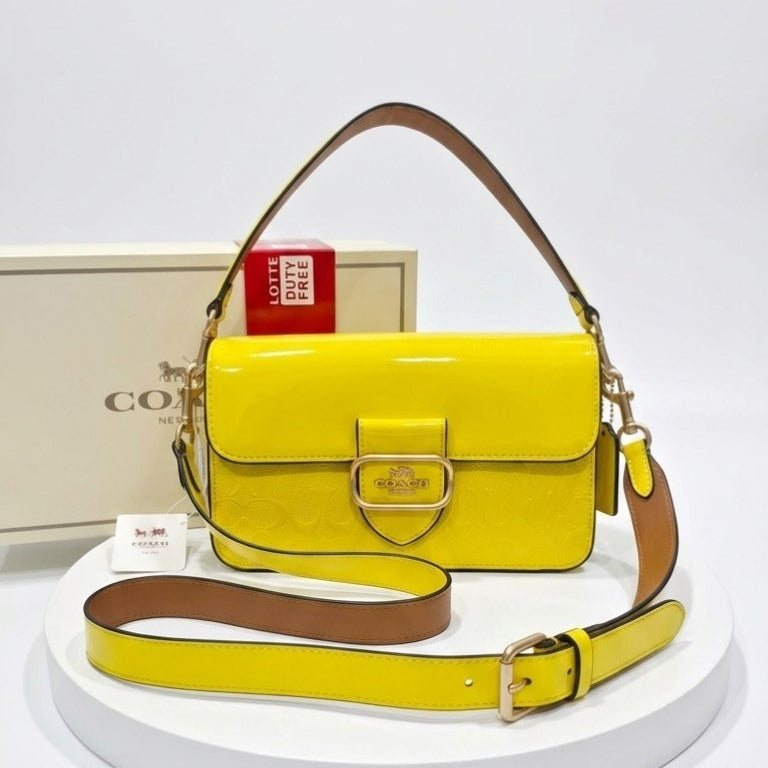 Coach Black & Yellow Original Bag 👜✨ Golden Box Included