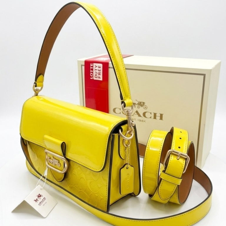 Coach Black & Yellow Original Bag 👜✨ Golden Box Included