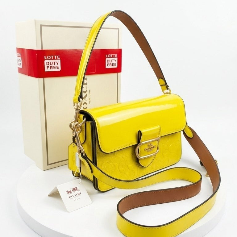 Coach Black & Yellow Original Bag 👜✨ Golden Box Included