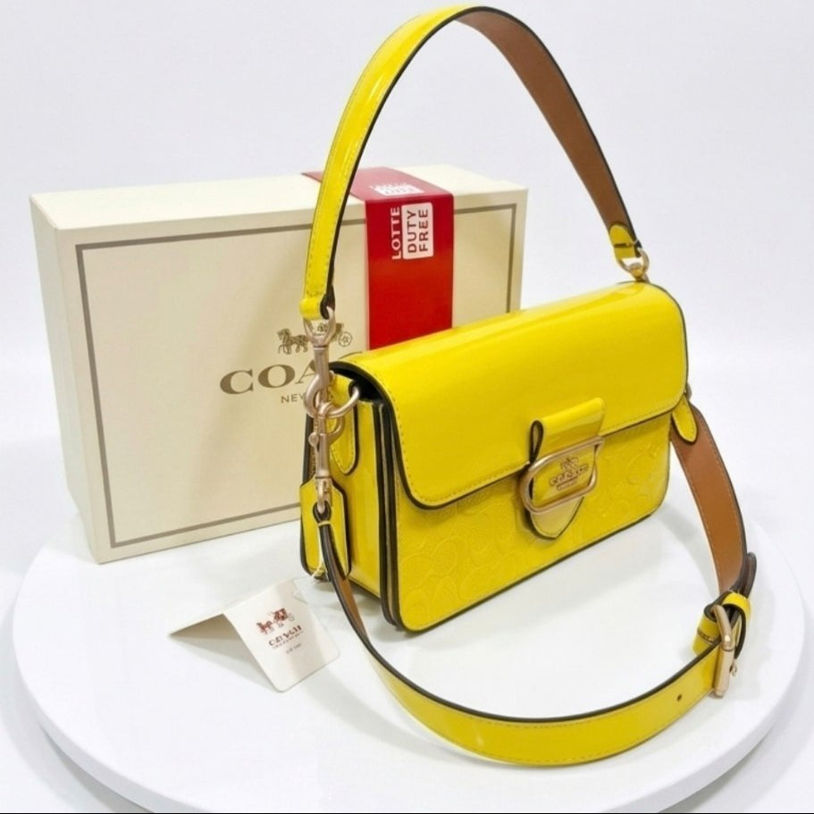 Coach Black & Yellow Original Bag 👜✨ Golden Box Included