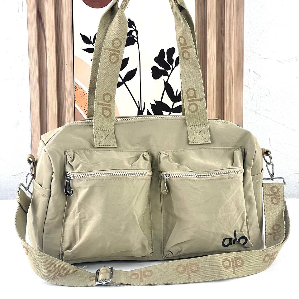 Alo Yoga White Duffle Bag ☁️ Sporty Chic Gym Bag