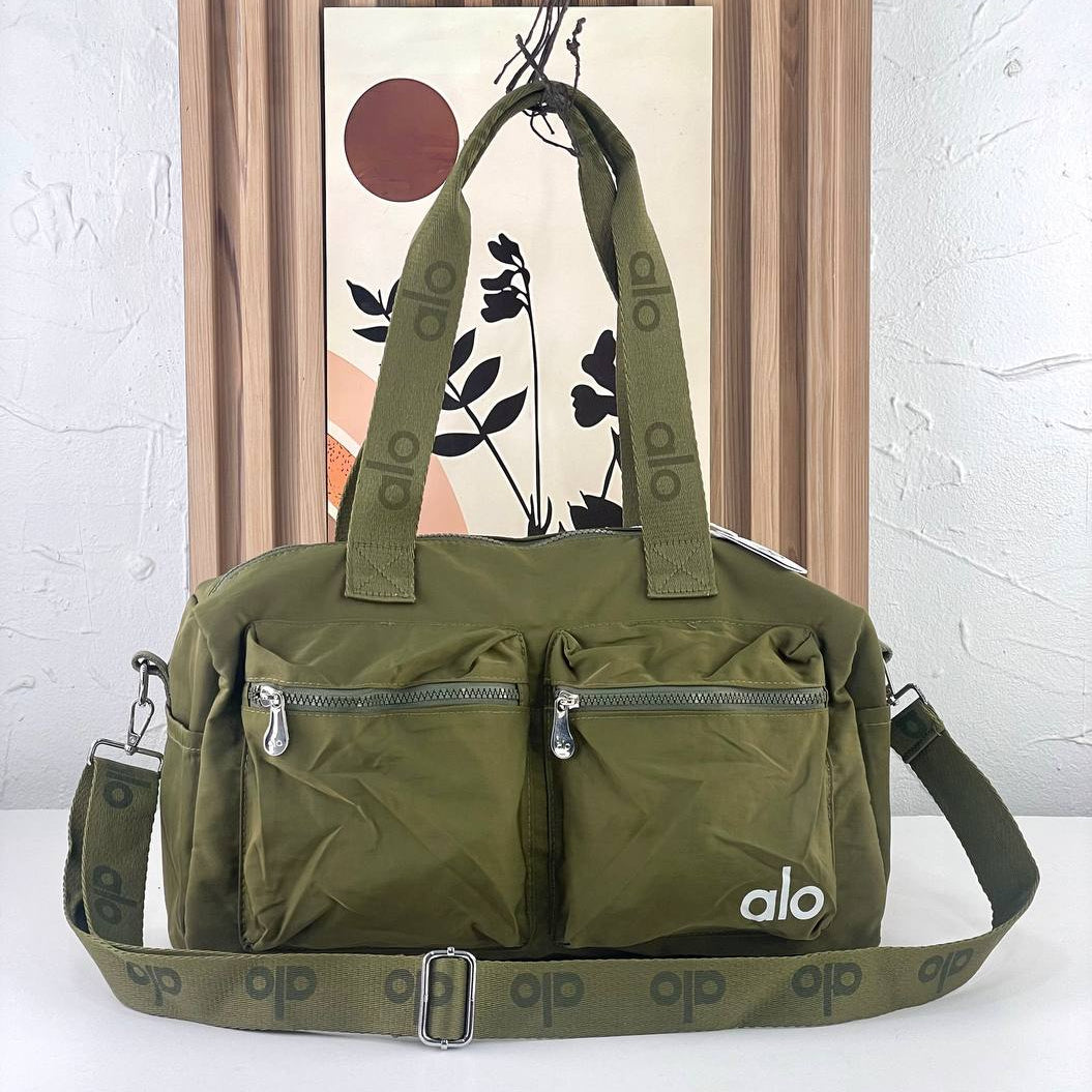 Alo Yoga White Duffle Bag ☁️ Sporty Chic Gym Bag