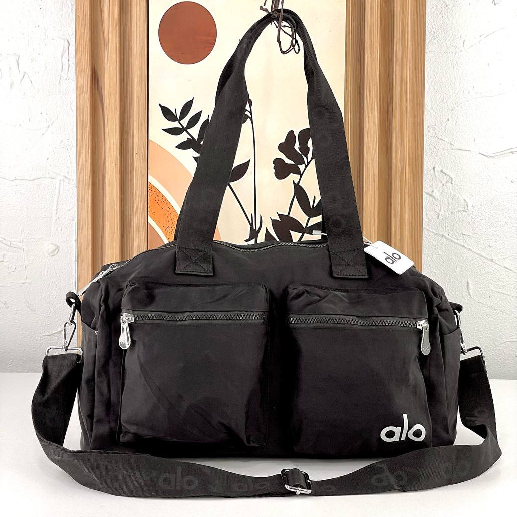 Alo Yoga White Duffle Bag ☁️ Sporty Chic Gym Bag