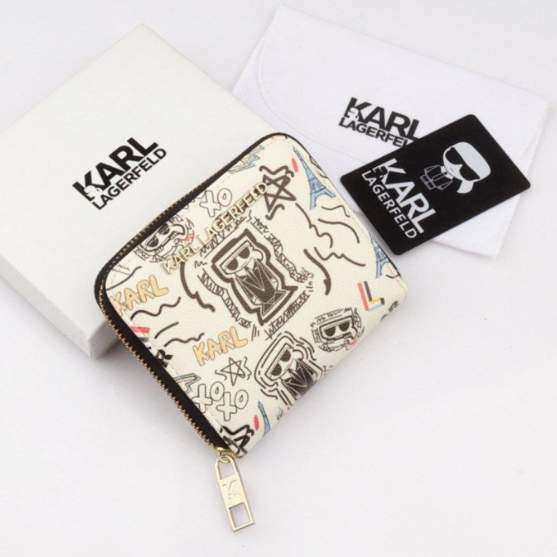 Karl Lagerfeld Graffiti Print Zip Wallet Black 🖤✨