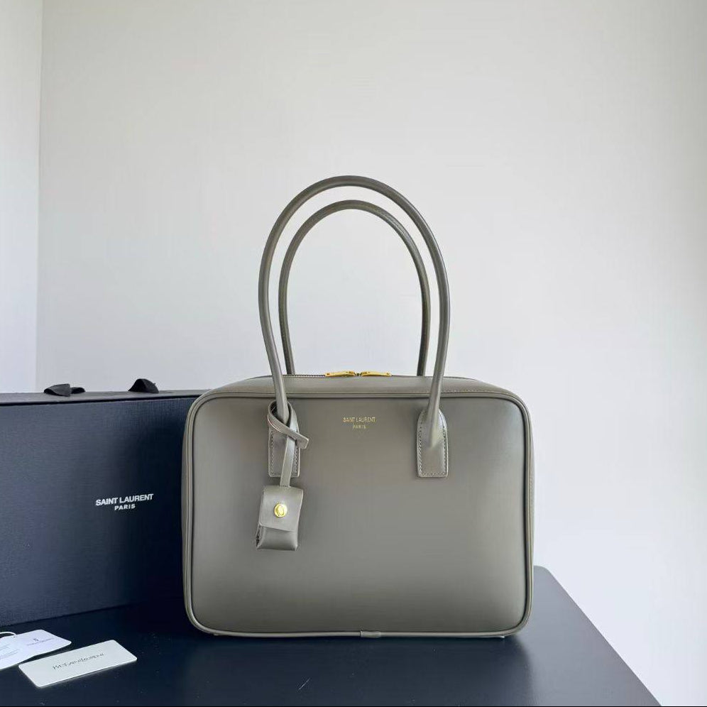 Saint Laurent Structured Brown Leather Handbag 👜✨