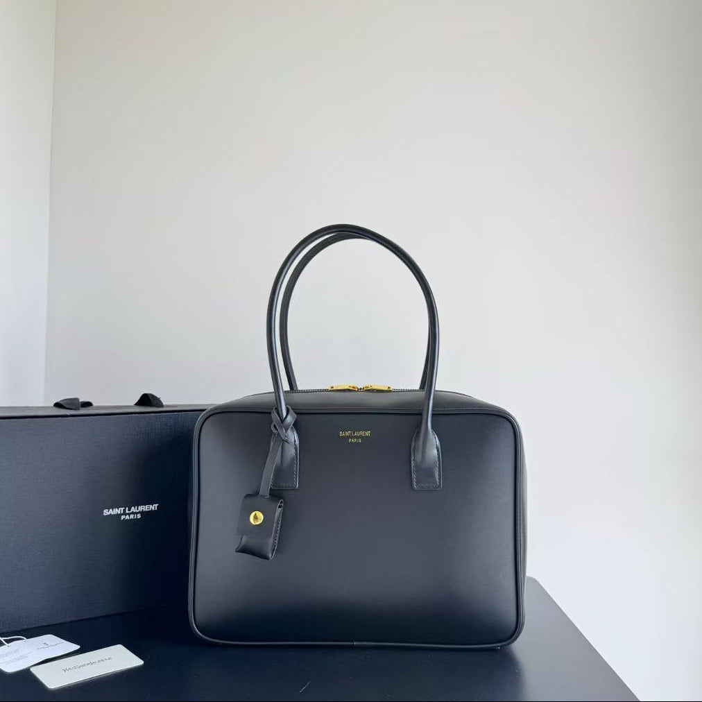 Saint Laurent Structured Brown Leather Handbag 👜✨