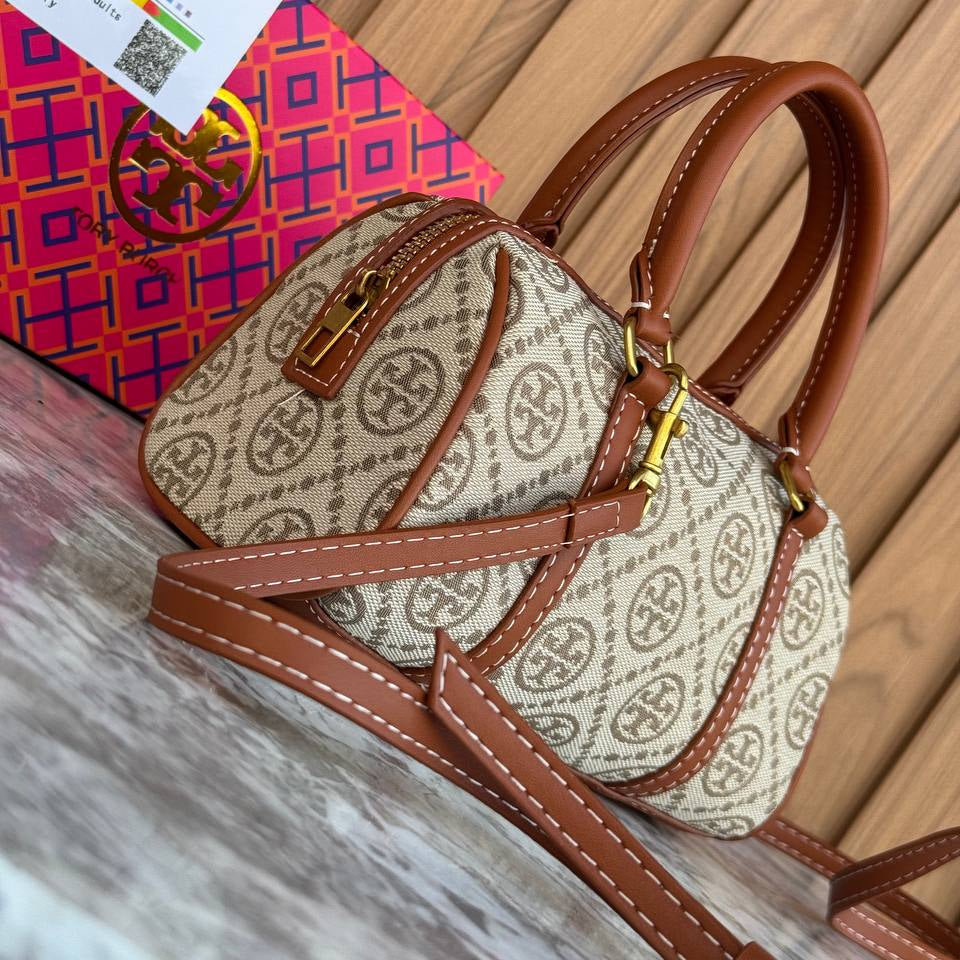 Tory Burch Monogram Barrel Bag in Classic Beige 👜✨