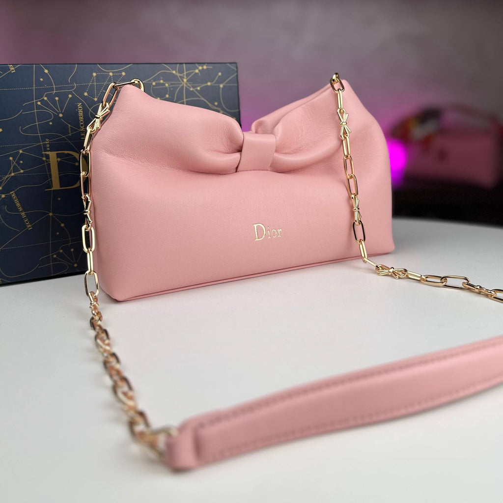 Dior Red Bow Detail Chain Bag with Gold Hardware 🎀✨