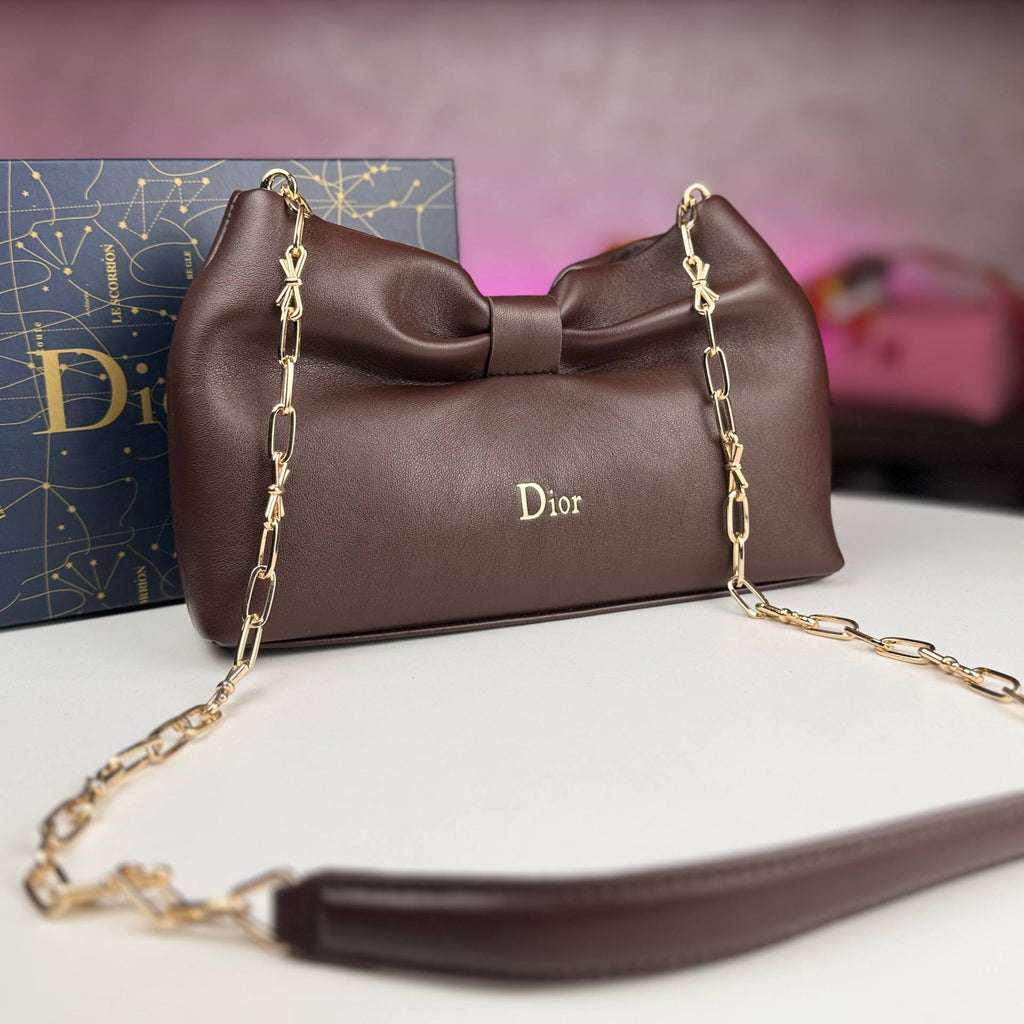 Dior Red Bow Detail Chain Bag with Gold Hardware 🎀✨