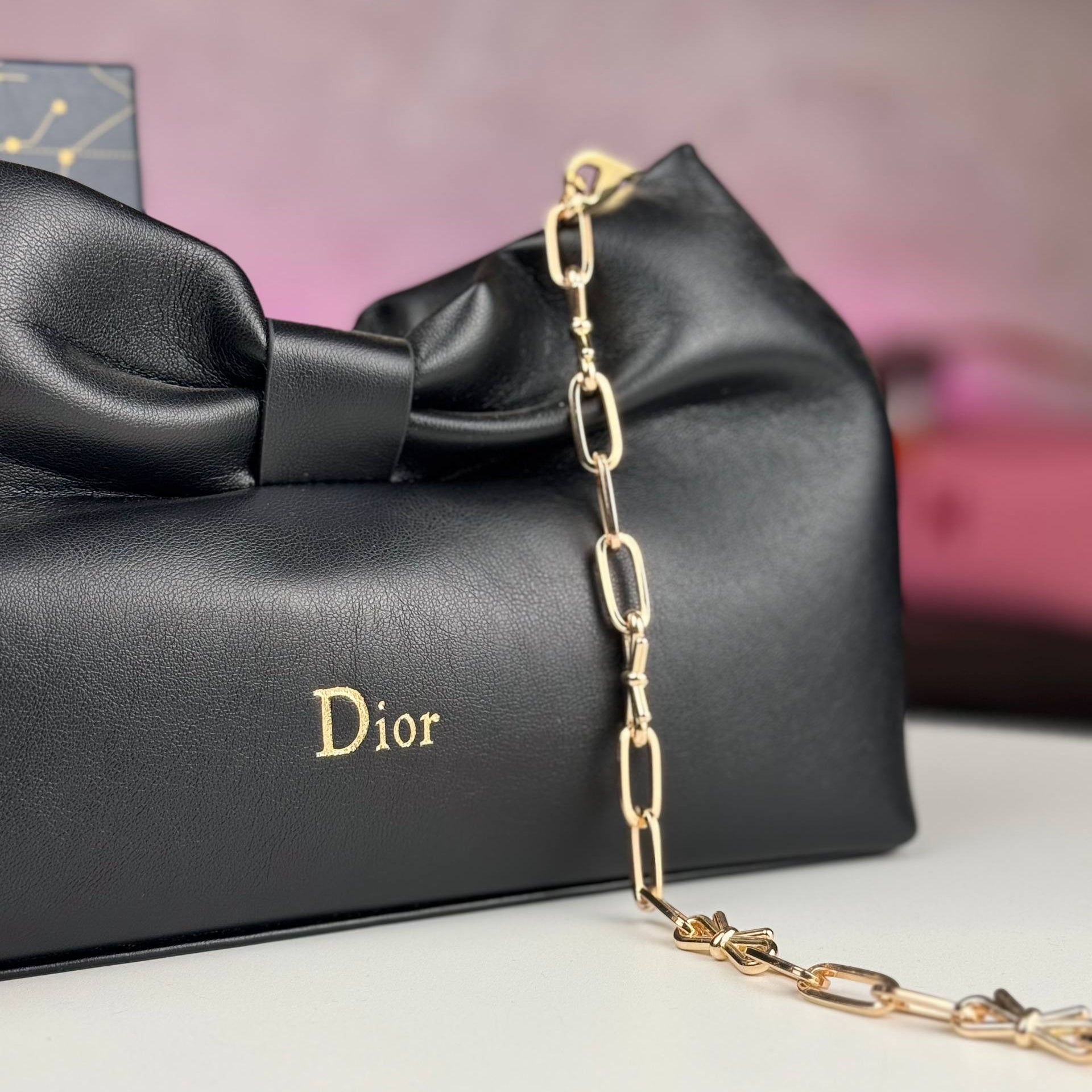 Dior Red Bow Detail Chain Bag with Gold Hardware 🎀✨