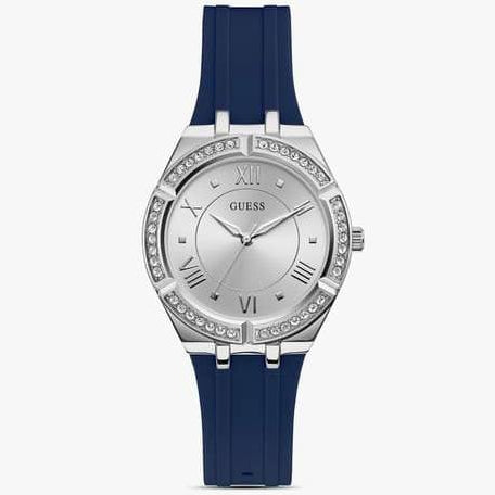 Guess Women's Crystal Bezel Blue Silicone Watch 💎⌚✨