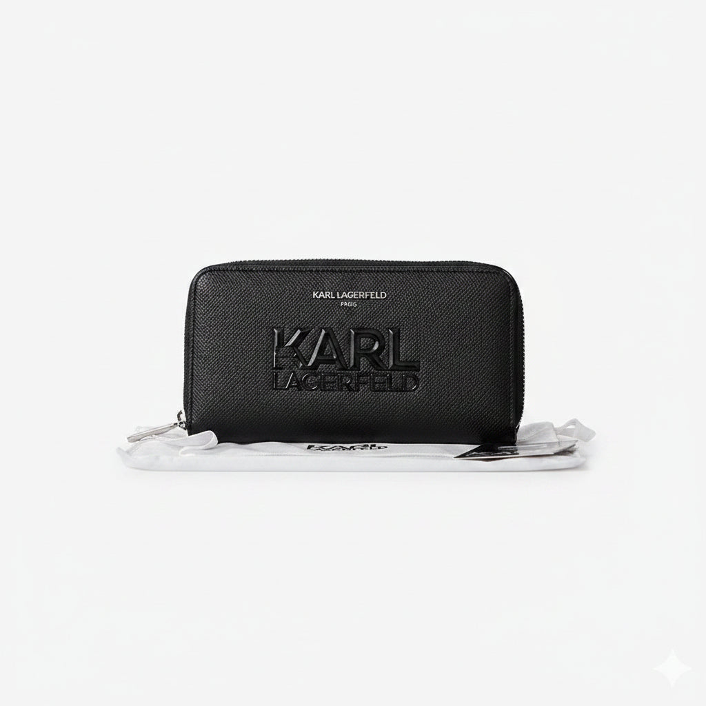 Karl Lagerfeld Signature Black Zip Wallet 🖤👜