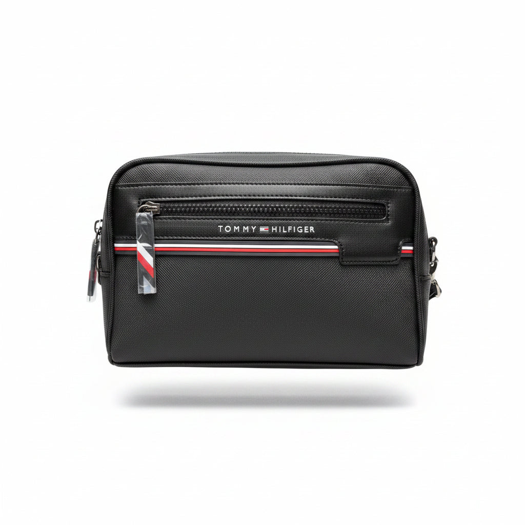 Tommy Hilfiger Signature Stripe Toiletry Bag in Black ✈️💼