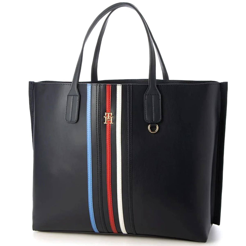 Tommy Hilfiger Navy Striped Tote with Gold Hardware 👜✨