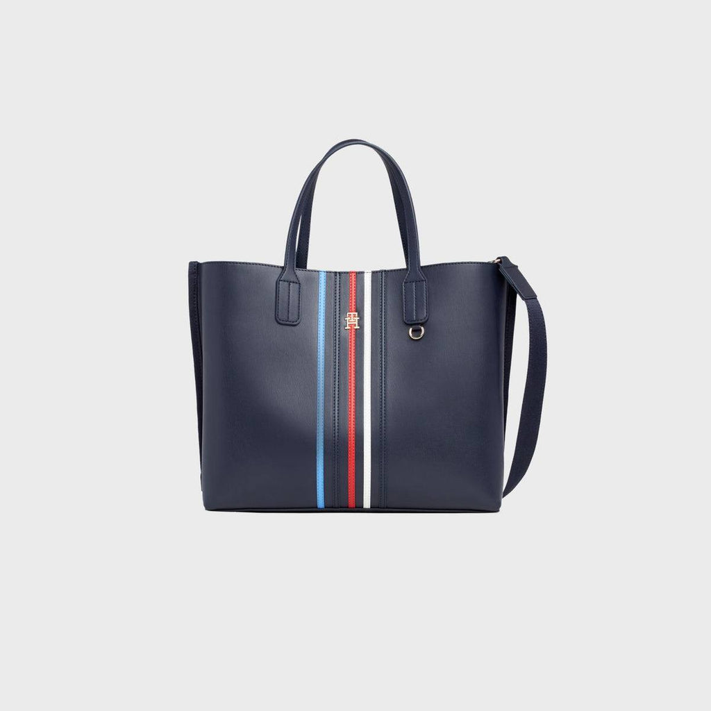 Tommy Hilfiger Navy Striped Tote with Gold Hardware 👜✨
