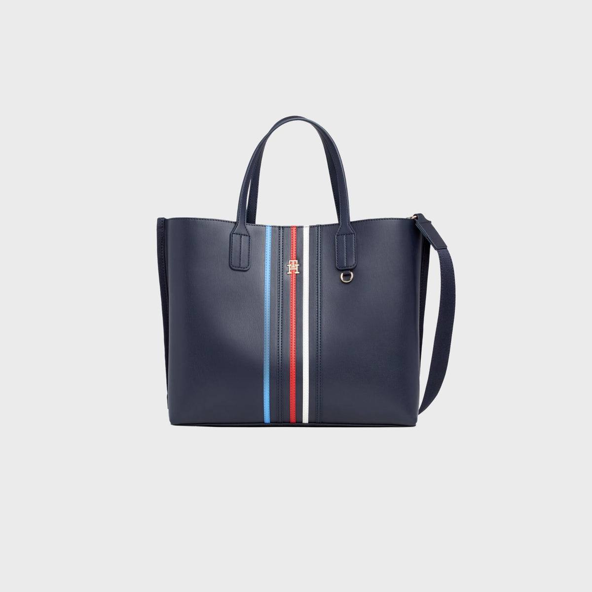 Tommy Hilfiger Navy Striped Tote with Gold Hardware 👜✨