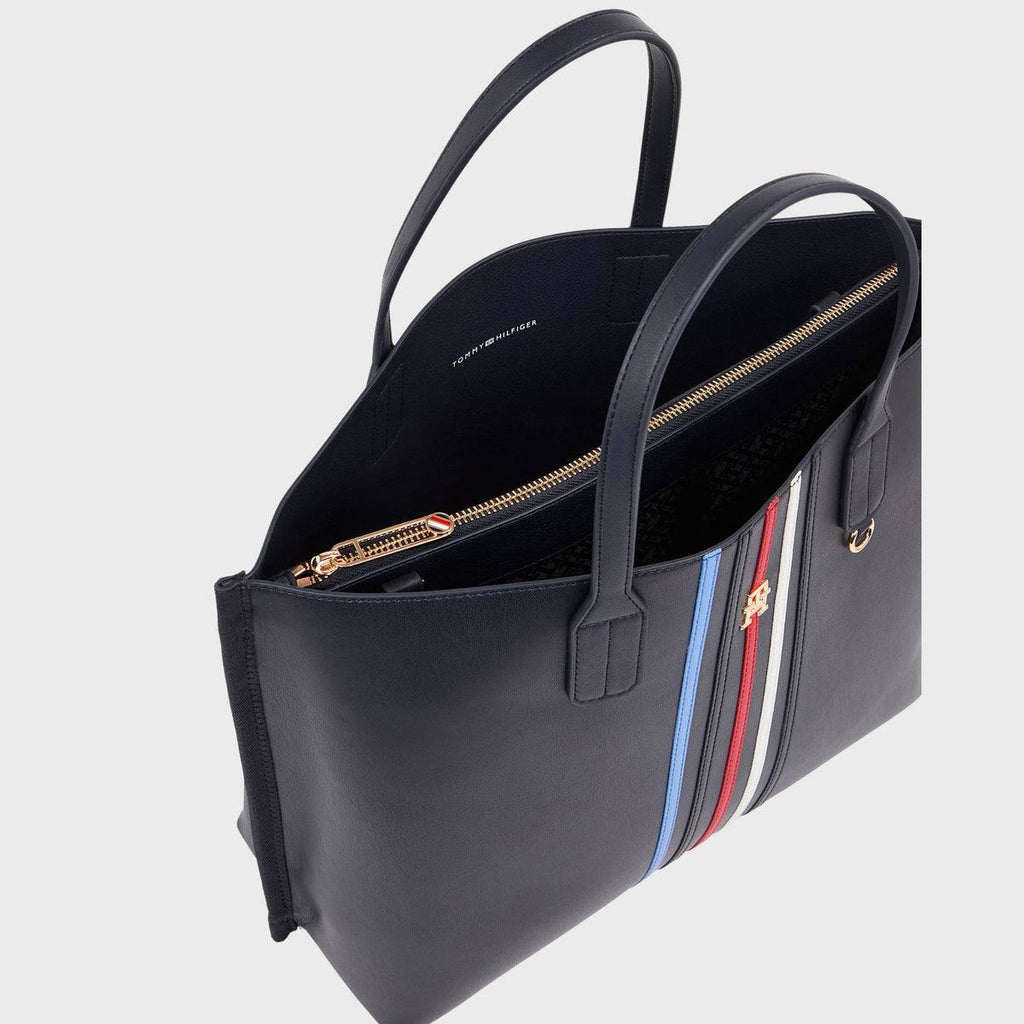 Tommy Hilfiger Navy Striped Tote with Gold Hardware 👜✨