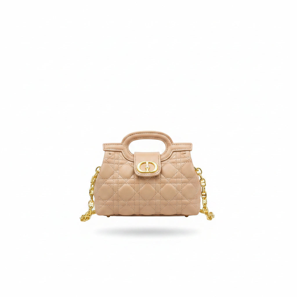 Dior Style Quilted Handbag with Gold Chain Strap 👜✨