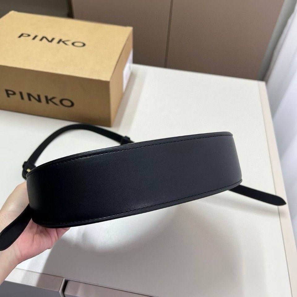 PINKO Sleek Crescent Shoulder Bag in Classic Black 👜✨