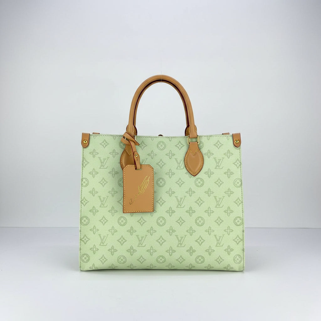 LV Monogram Pattern Tote Bag with Luggage Tag