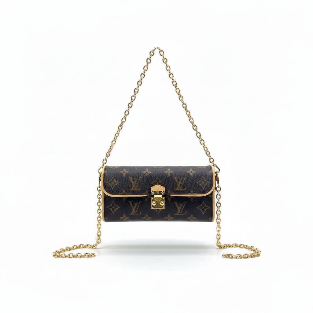 Louis Vuitton Monogram Canvas Shoulder Bag with Gold Chain Strap