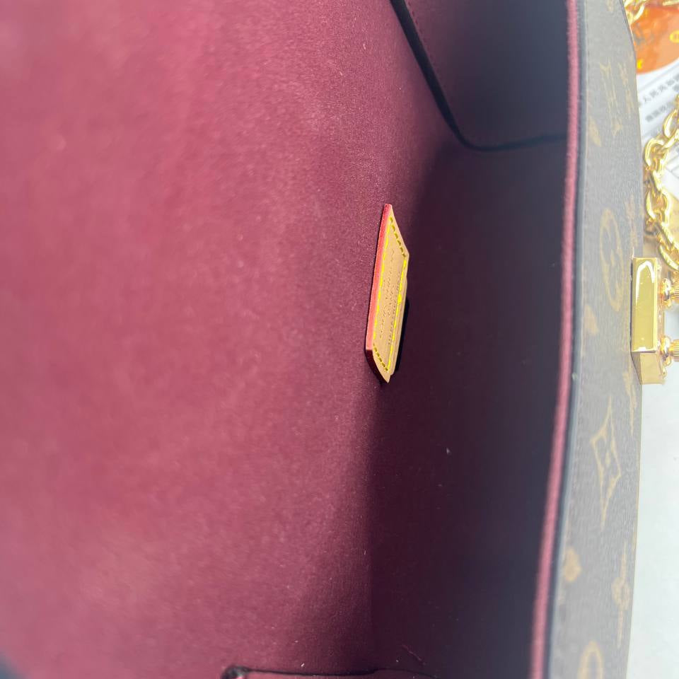 Louis Vuitton Monogram Canvas Shoulder Bag with Gold Chain Strap