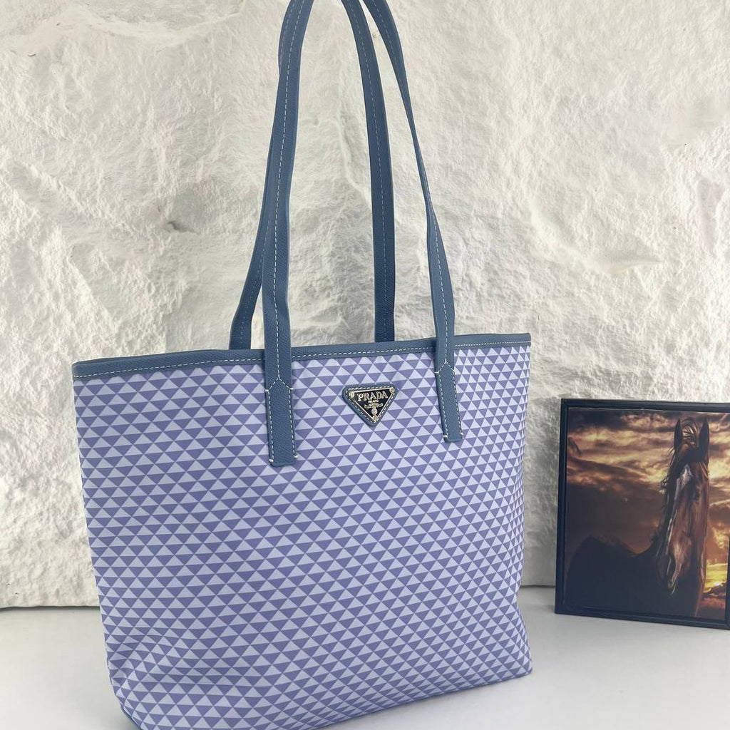 Prada Geometric Triangle Pattern Tote Bag