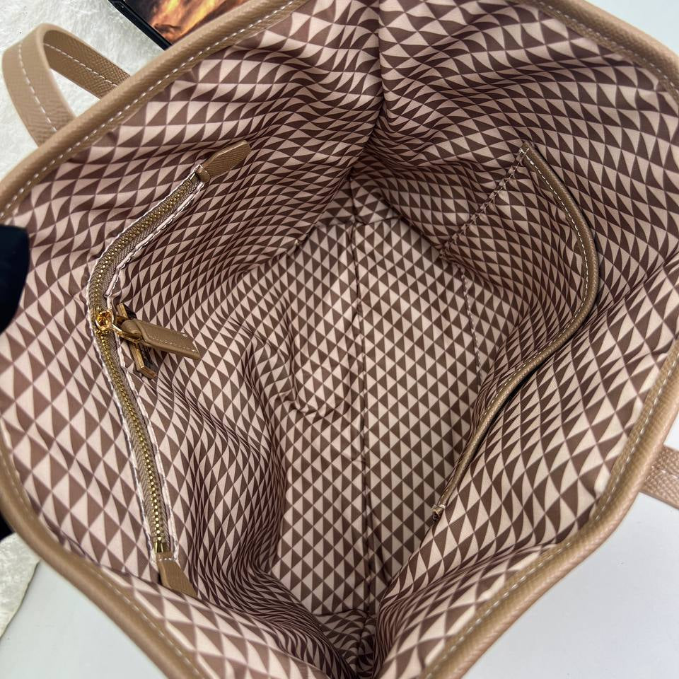 Prada Geometric Triangle Pattern Tote Bag